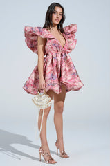 BELLE OF THE BALL PRINTED MINI DRESS