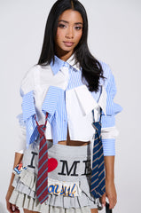 CASUAL FRIDAY CROPPED BUTTON UP SHIRT