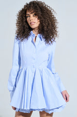 THE IT GIRL MINI DRESS IN STRIPED POPLIN