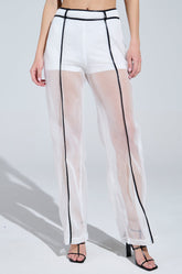 ONE TO WATCH MESH TROUSER IN WHITE