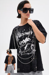 GOTH BAE OVERSIZED DISTRESSED TEE