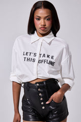 LETS TAKE IT OFFLINE BUTTON DOWN