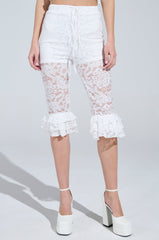 GIRLY POP LACE CAPRI LEGGING