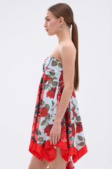 ON VACAY PRINTED SATIN MINI DRESS