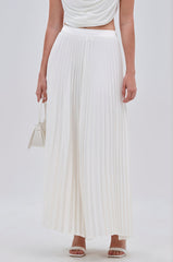 SWEET THING PLEATED SATIN MAXI SKIRT