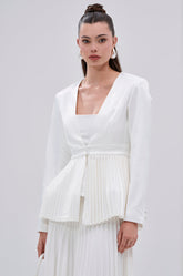 SWEET THING PLEATED SATIN BLAZER