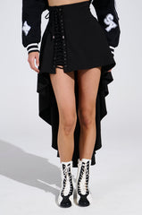 USED TO LOVE YOU SIDE LACE SKIRT IN BLACK