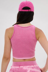ALL ABOUT THE DRAMA KNIT TANK WITH LACE UP