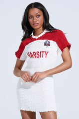 TEAM PLAYER SMOCKED JERSEY DRESS