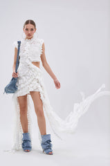 JUST A FEELING RUFFLE MINI DRESS