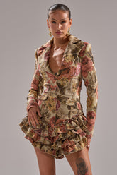 FLORAL HEAVEN TAPESTRY MINI DRESS