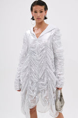 WAYS TO GO METALLIC ADJUSTABLE DRESS IN WHITE