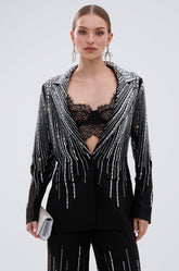 MILA EMBELLISHED BLAZER IN BLACK