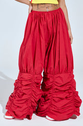 WIDE LEG SCRUNCHED HEM PANTS