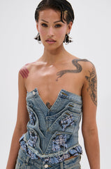 ON POINT PLAID EMBELLISHED CORSET