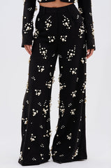 OLD FLAME EMBELLISHED TROUSER IN BLACK