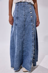 TIFFANY BLUE DENIM MAXI SKIRT
