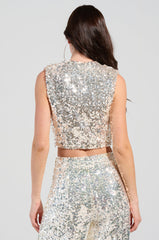 STAR OF THE SHOW SEQUIN CROP TOP