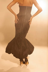 LADY LUX BUBBLE HEM MIDI SKIRT