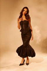 LADY LUX BUBBLE HEM MIDI SKIRT