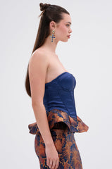 LADY LUX PEPLUM BROCADE CORSET TOP