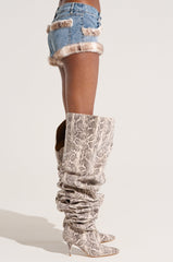 SYMONE DENIM FUR TRIM MINI SHORT