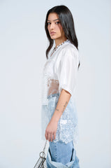 CHARMING LACE JERSEY DRESS