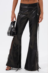 THIS GIRL IS ON FIRL FAUX LEATHER FLARE PANT