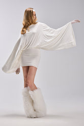 DIANA DRAPED MINI DRESS IN WHITE