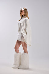 DIANA DRAPED MINI DRESS IN WHITE