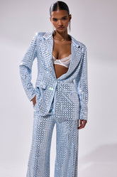 LILA EMBELLISHED SATIN BLAZER