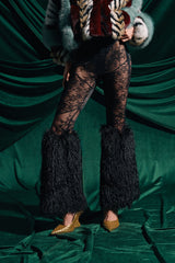 FEELING GOOD LACE LEGGING WITH FUR TRIM