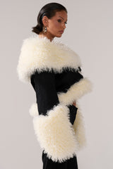 SITTING PRETTY FUR TRIM DENIM JACKET