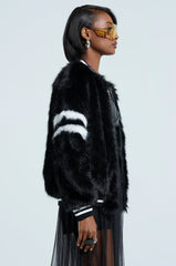 TRES CHIC FAUX FUR BOMBER