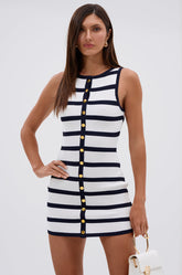 BEACHY VIBES STRIPE MINI DRESS