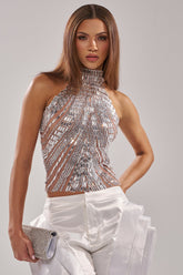 YOU KNOW THE DRILL RHINESTONE BLOUSE