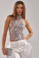 YOU KNOW THE DRILL RHINESTONE BLOUSE