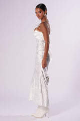 ISN'T SHE LOVELY SATIN MIDI DRESS