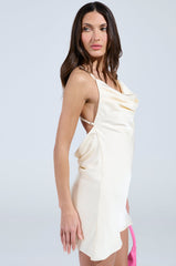 FLOWER POWER SATIN MINI DRESS