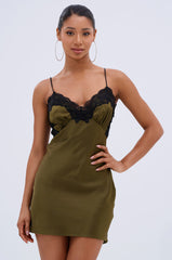 LET'S GET OUT OF HERE SATIN MINI DRESS