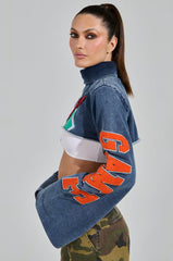 TRUE CHAMPION GRAPHIC CROPPED SWEATSHIRT