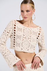 CROCHET KNIT CROP TOP