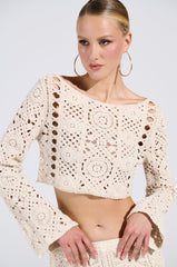 CROCHET KNIT CROP TOP