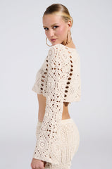 CROCHET KNIT CROP TOP