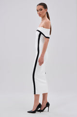 SLEEK AND CHIC BANDAGE MIDI DRESS