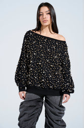 IN THE AIR OFF THE SHOULDER SWEATSHIRT