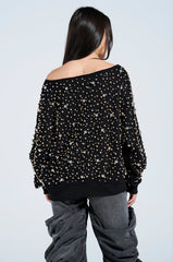 IN THE AIR OFF THE SHOULDER SWEATSHIRT