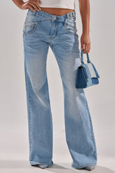 WON'T LOSE MYSELF WIDE-LEG BLUE DENIM