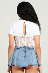 CLOSE TO ME LACE TEE