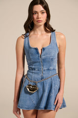 VIVIAN DENIM MINI DRESS